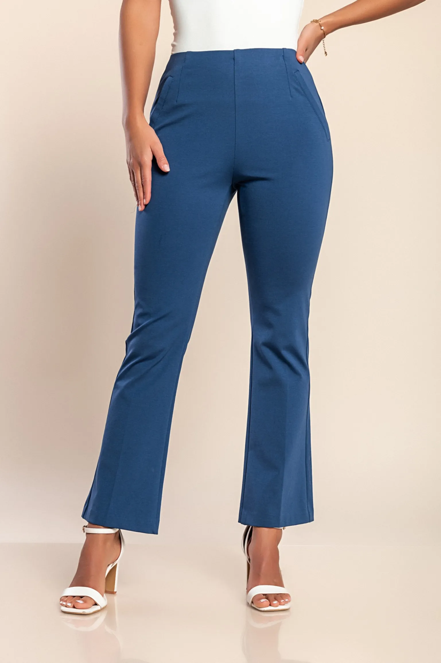 Pantaloni eleganti in cotone, blu