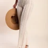 Pantaloni in tessuto trasparente, bianco