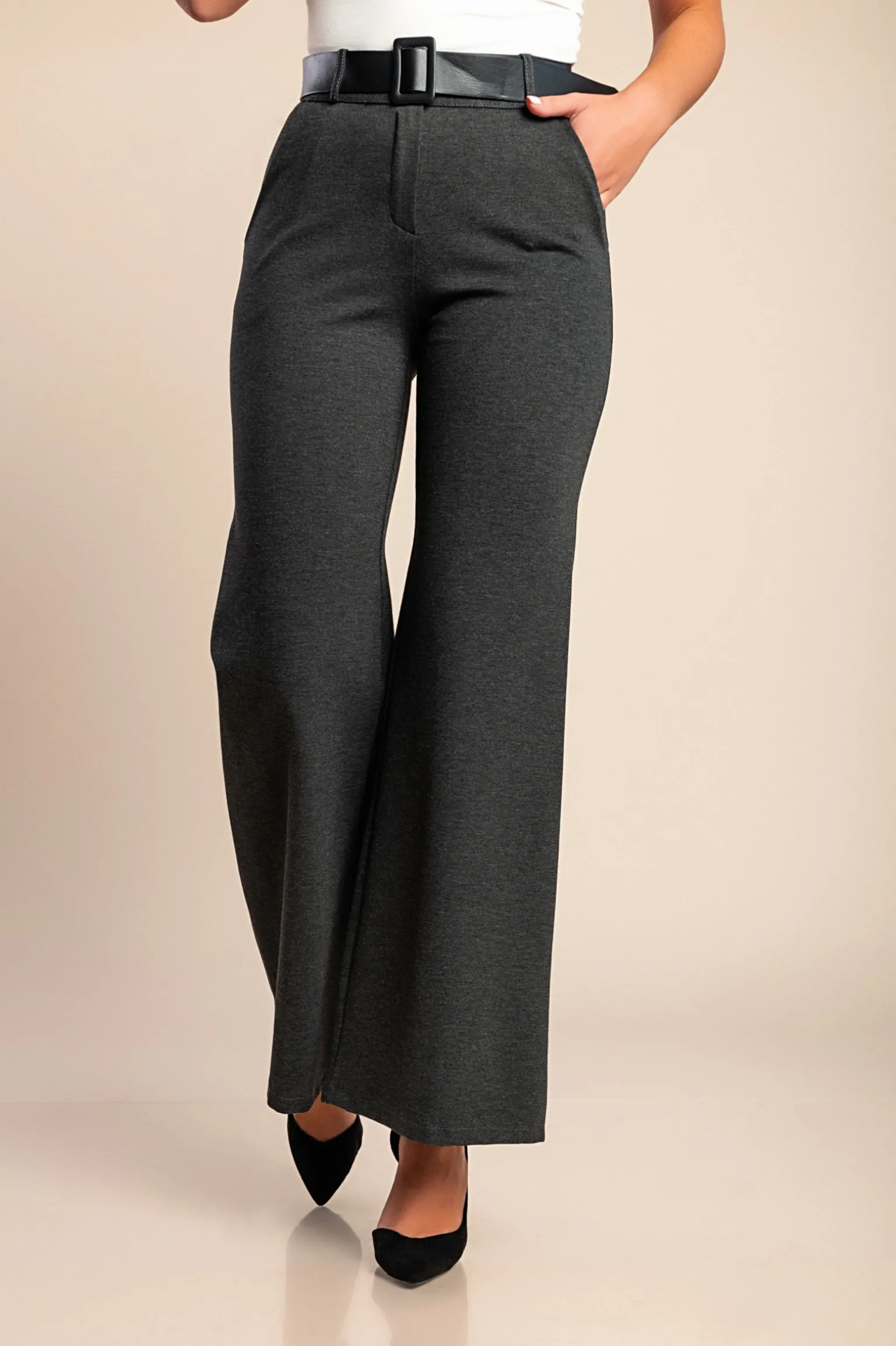 Pantaloni lunghi eleganti, grigi