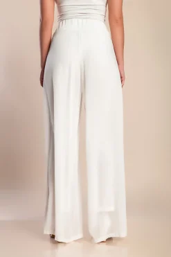 Pantaloni lunghi eleganti Veronna, bianco