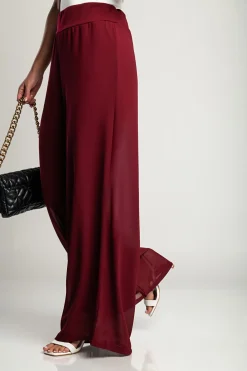 Pantaloni lunghi eleganti Veronna, bordeaux