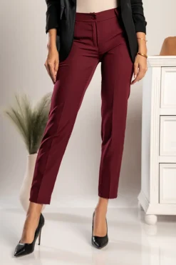 Pantaloni lunghi eleganti dal taglio dritto Tordina, bordeaux