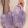 Pantofole in pelliccia sintetica, lilla
