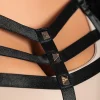 Reggiseno spalline elastiche con piume, nero