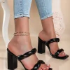 Sandali con tacco alto, nero