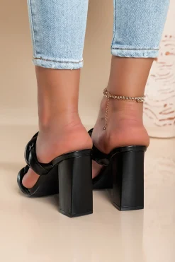 Sandali con tacco alto, nero