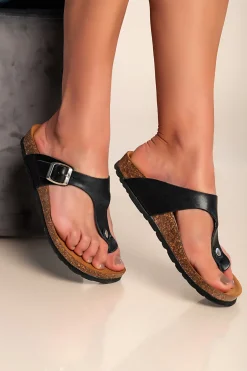 Sandali in pelle, colore nero