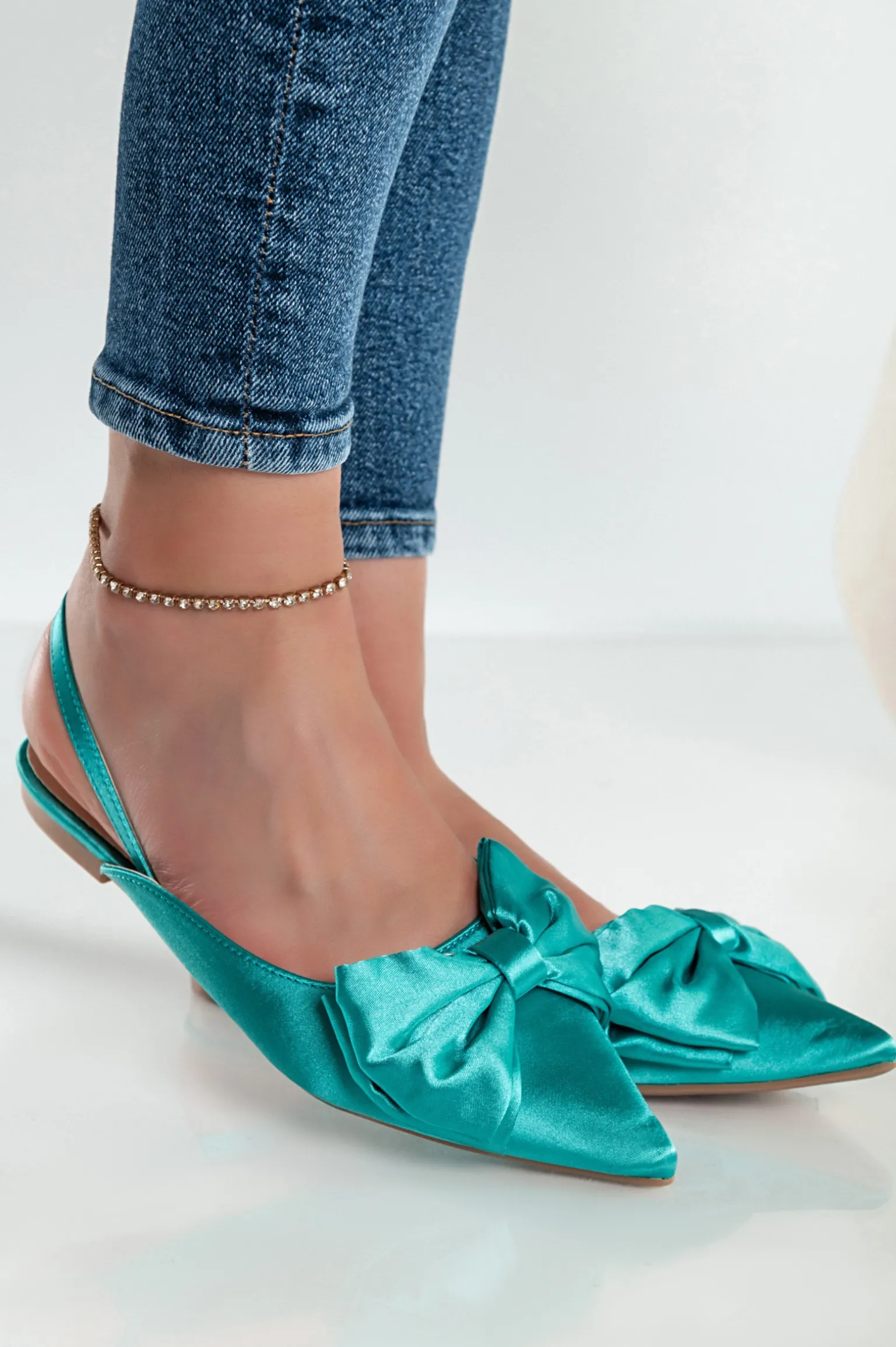 Scarpe con fiocco decorativo, verde