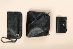 Set borsa e portafoglio 4 pezzi, nero