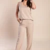 Set con dettagli all'uncinetto, beige