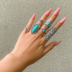 Set di anelli, colore argento