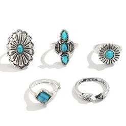 Set di anelli, colore argento