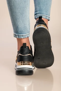 Sneakers alla moda con dettaglio decorativo, nere