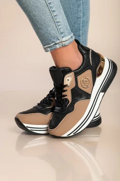 Sneakers alla moda con dettaglio decorativo, nere
