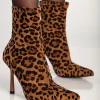 Stivaletti con tacco alto, leopardati