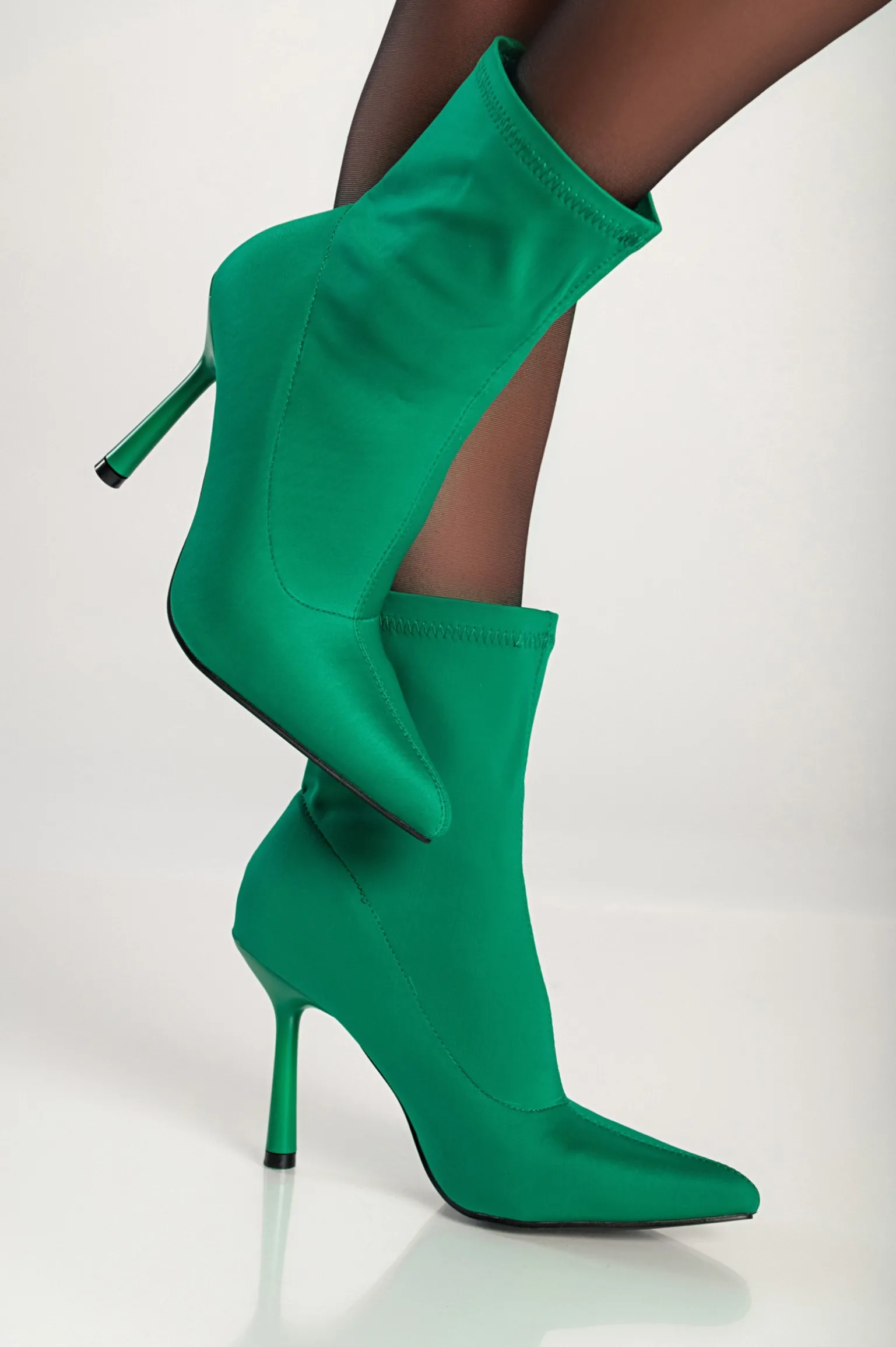 Stivaletti con tacco alto, verde