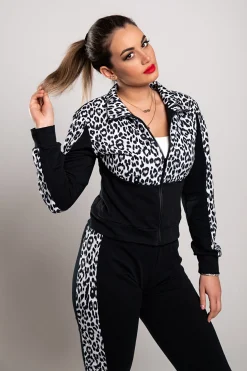 Tuta con stampa leopardata Segovia, grigia