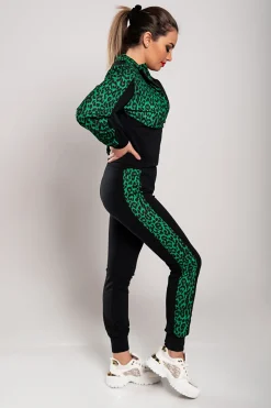 Tuta con stampa leopardata Segovia, verde