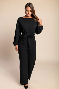 Tuta elegante a maniche lunghe, nera