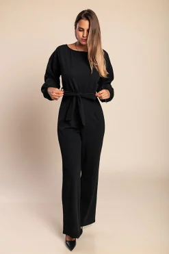 Tuta elegante a maniche lunghe, nera