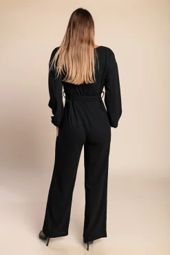 Tuta elegante a maniche lunghe, nera