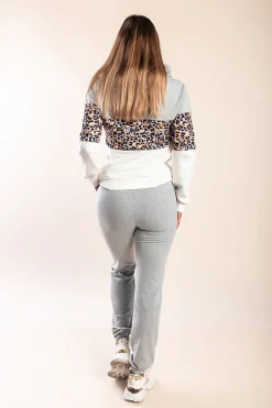 Tuta sportiva con stampa leopardata Amell, grigia