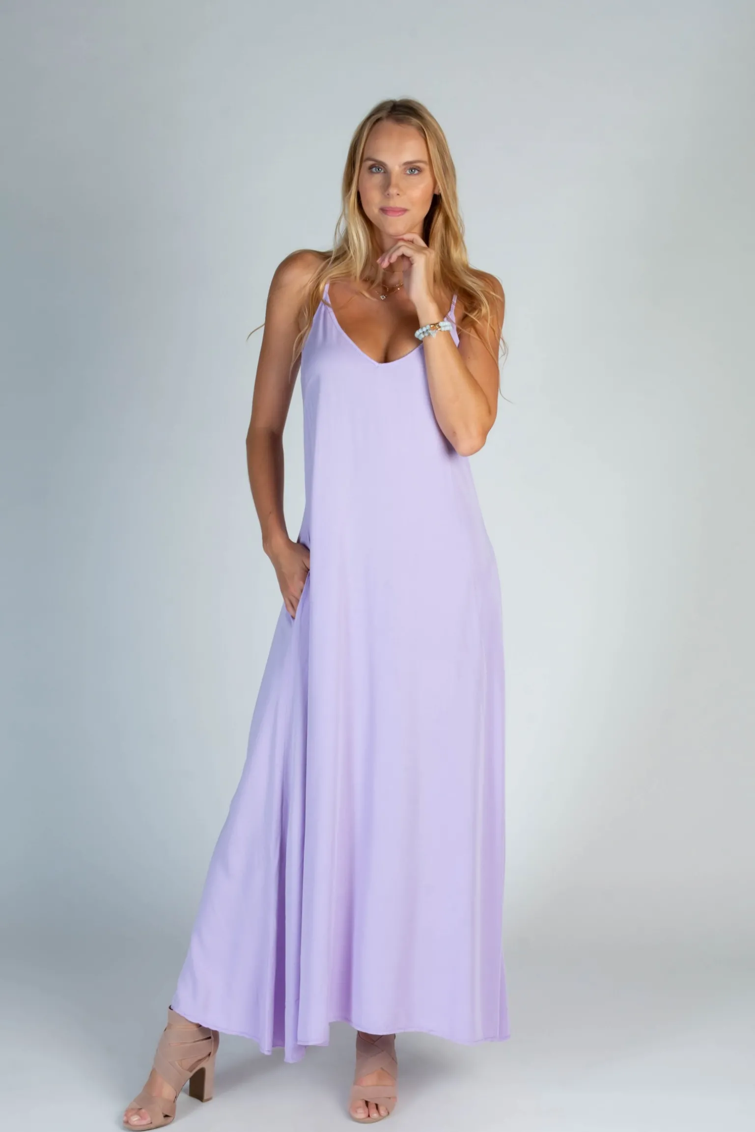 Vestito estivo lungo Yasmine, viola