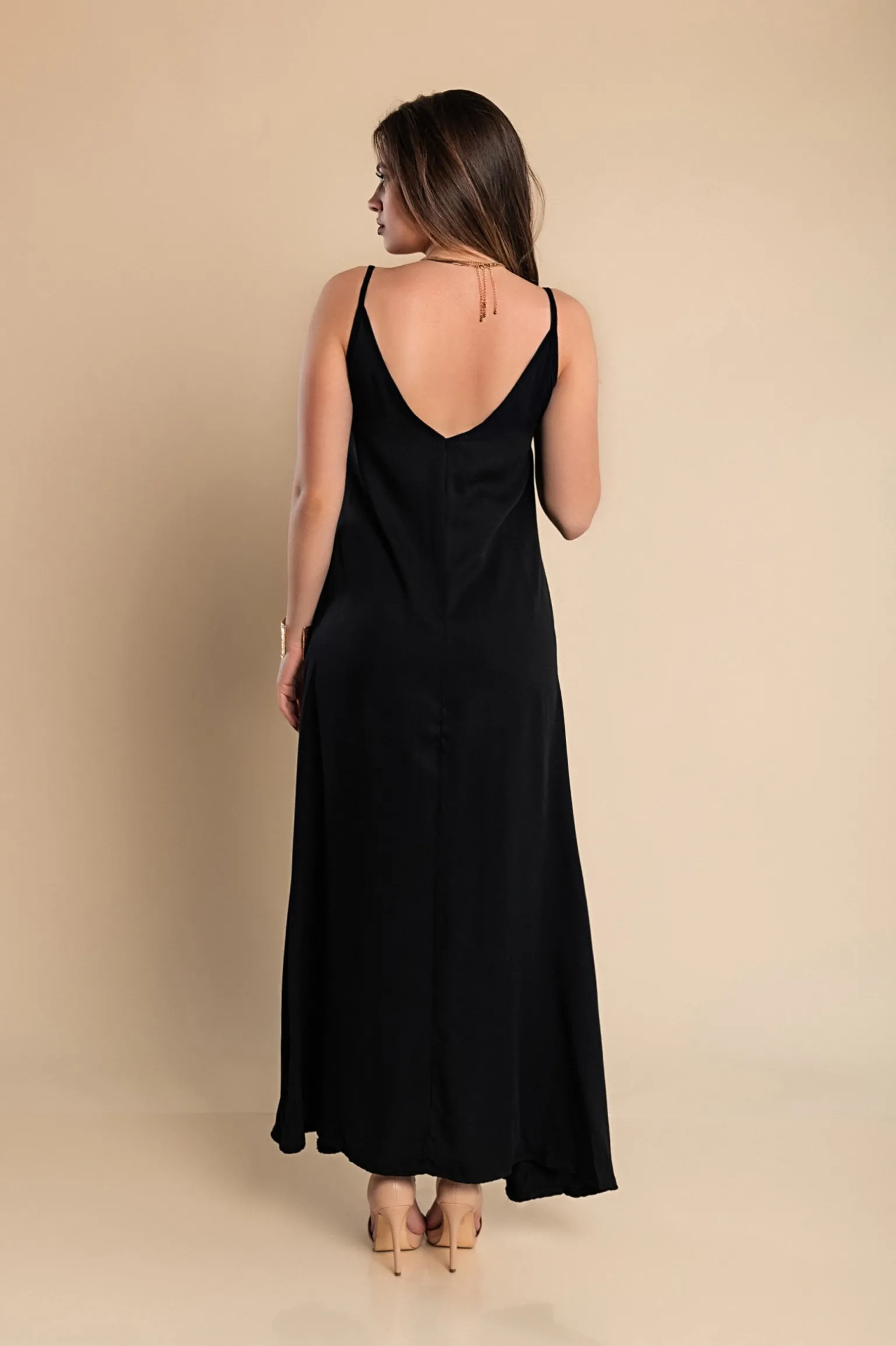 Vestito estivo lungo Yasmine, nero