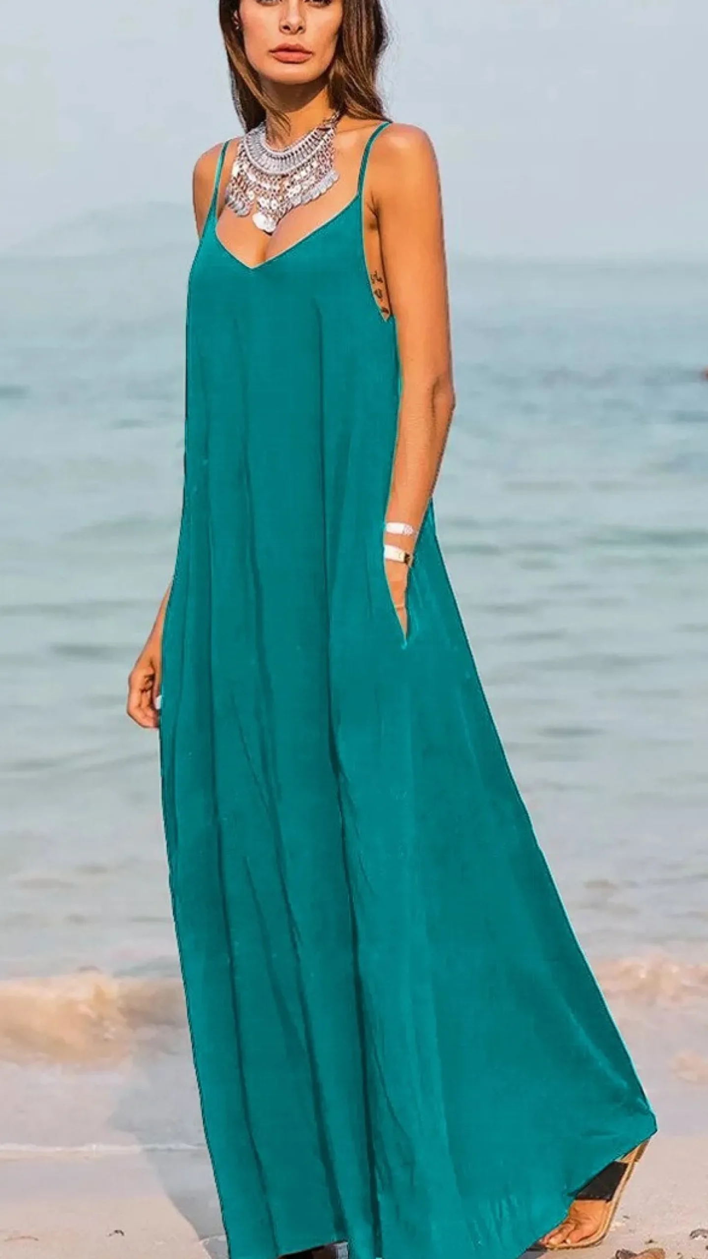 Vestito estivo lungo Yasmine, menta