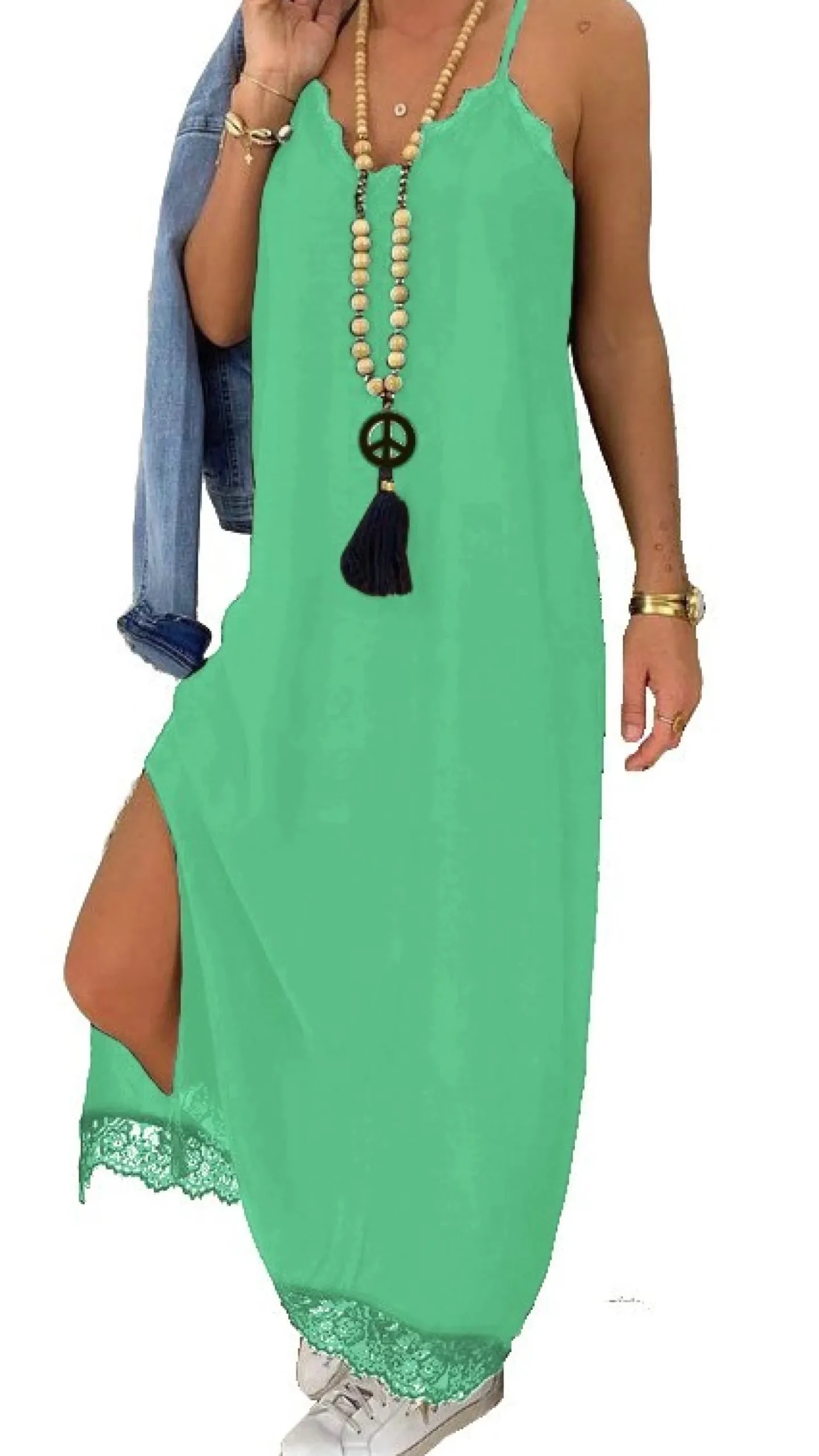 VESTITO MAXI CON PIZZO PRIMAROSA, TRUCHESE